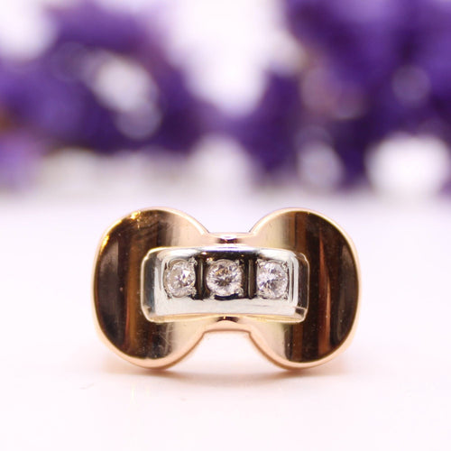 Bague Bague Tank or jaune Trilogie de diamants 58 Facettes