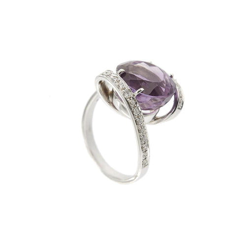 Bague 53 Bague avec améthyste et diamants 58 Facettes 29391