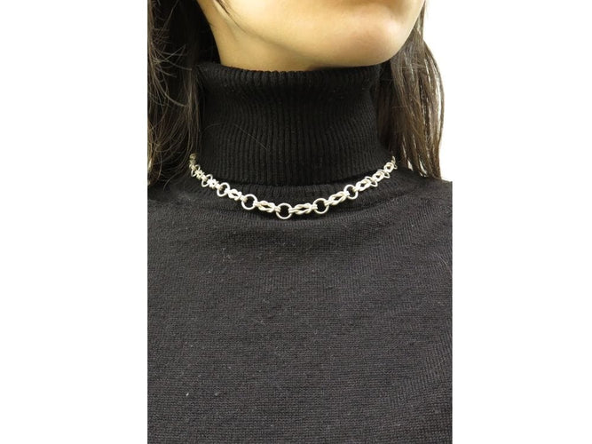 Collier vintage collier HERMES maille cordage noeuds marins argent massif 58 Facettes 257141