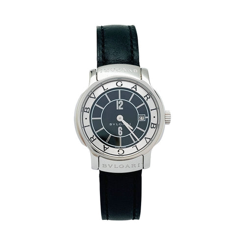 Montre Montre Bulgari "Solotempo" en acier, cuir. 58 Facettes 31044