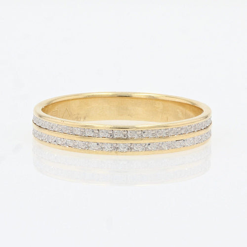 Bague 56 Alliance or occasion double rang ciselé 58 Facettes 21-189B