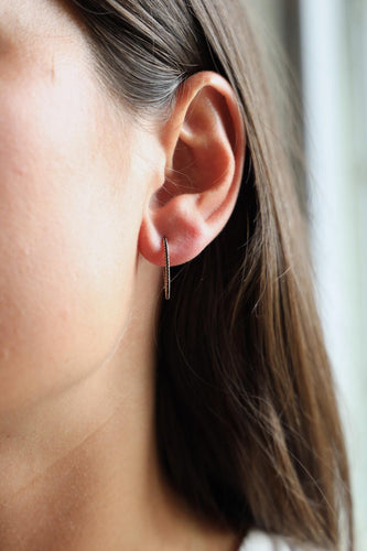 Boucles d'oreilles Ginette NY Boucles d'oreilles Ellipse black diamond hoops Or rose Diamant 58 Facettes 2394631CN