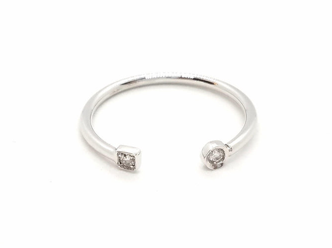 Bague 54 Bague Toi et Moi Or blanc Diamant 58 Facettes 579284RV