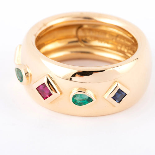 Bague Cartier - Bague "Byzantine" anneau en pierres de couleurs 58 Facettes 0