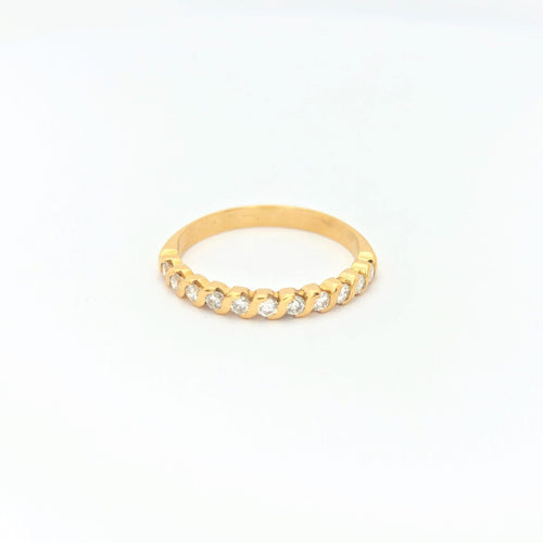 Bague 51 Demi alliance Or jaune Diamants 58 Facettes 28903