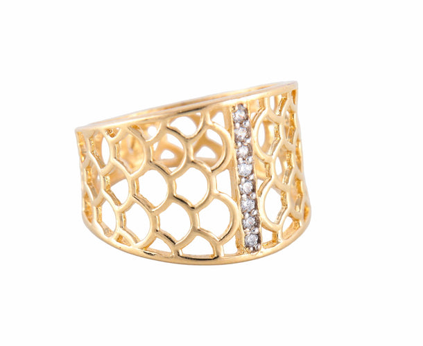 Bague BAGUE "LIEM" OR & ZIRCONIUMS 58 Facettes BO/220069