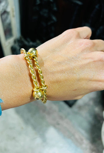 Bracelet Bracelet jonc en or jaune torsadé 58 Facettes