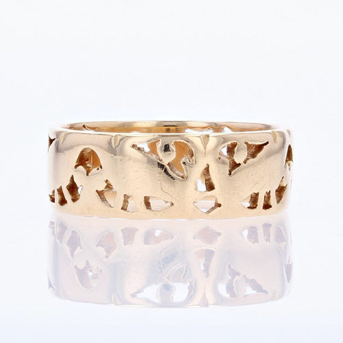 Bague 55 Anneau ancien or rose ajouré 58 Facettes 15-339A