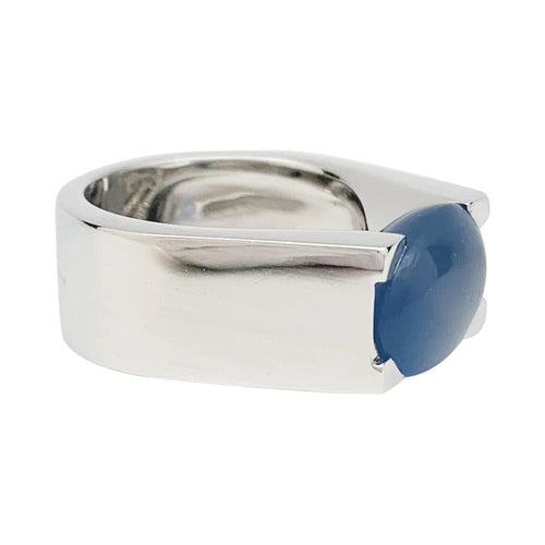 Bague 50 Bague Cartier, "Tankissime", or blanc, calcédoine bleue. 58 Facettes 32073