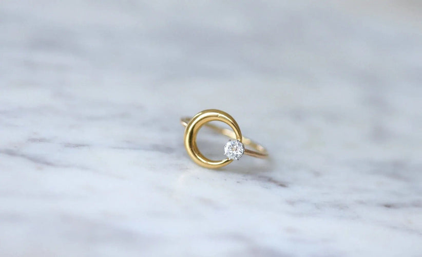 Bague 53 Bague croissant de lune diamant et or 58 Facettes