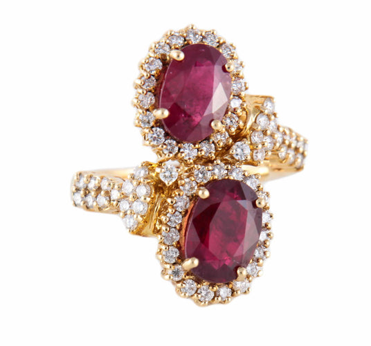 Bague BAGUE TOI & MOI OR, RUBIS & DIAMANTS 58 Facettes BO/220084