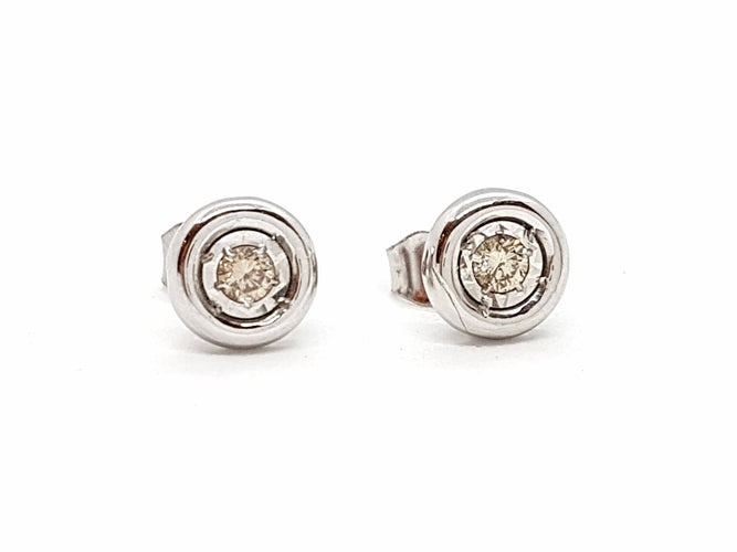 Boucles d'oreilles Boucles d'oreilles Puces Or blanc Diamant 58 Facettes 06446CD