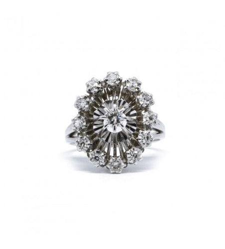 Bague 53 / Blanc/Gris / Or 750 Bague Or blanc Diamants 58 Facettes 210230R