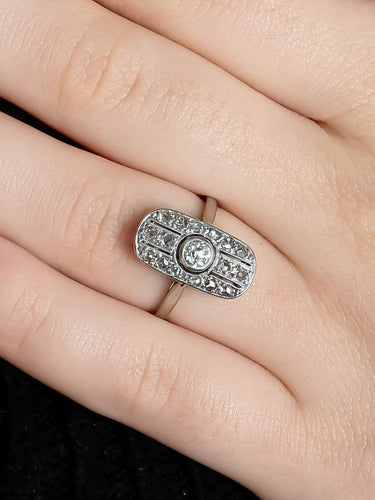 Bague Or Jaune / Diamants / 52 BAGUE ART DECO OR & DIAMANTS 58 Facettes BO/220028