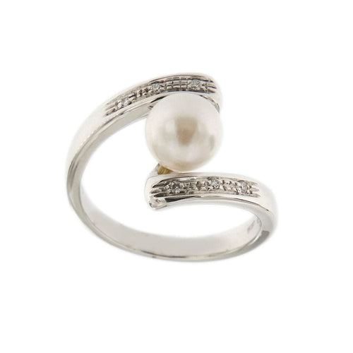 Bague 55 Bague perle diamants 58 Facettes 27203