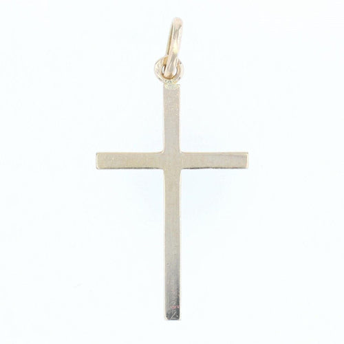 Pendentif Fine croix or strié 58 Facettes 6105