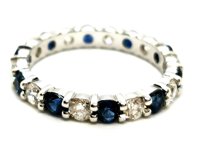 Bague 54 Bague Alliance Or blanc Saphir 58 Facettes 1835765CN