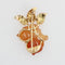 Broche Broche vintage jade orange et or 58 Facettes 22-473