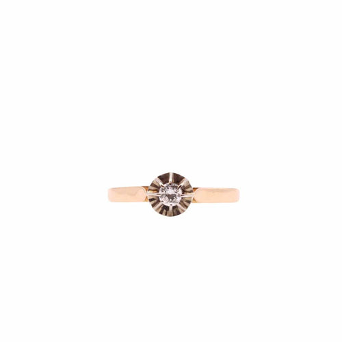 Bague Bague Solitaire serti soleil Diamant deux Ors 58 Facettes