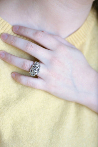 Bague Bague dôme anneaux platine 58 Facettes