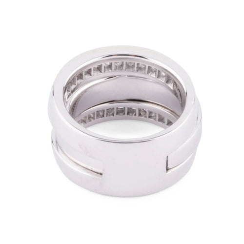 Bague Bague or gris et diamant princesse 58 Facettes 1