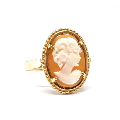Bague 55 Bague vintage camée en or jaune 58 Facettes