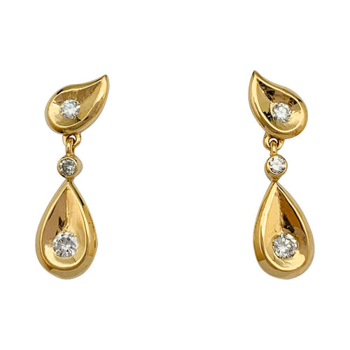 Boucles d'oreilles Boucles d'oreilles vintage Cartier, or jaune, diamants. 58 Facettes 31868