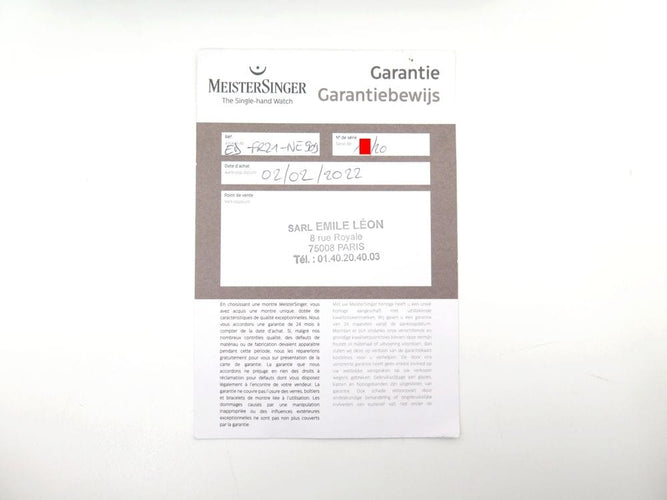 Montre montre MEISTERSINGER neo vintage edition 20 ex 58 Facettes 257604