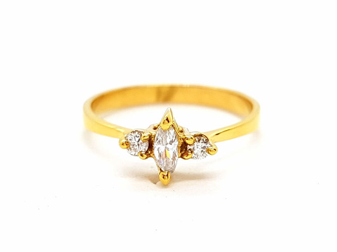 Bague 55 Bague Or jaune Diamant 58 Facettes 06320CD