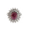 Bague 60 Bague style marguerite rubis et diamants 58 Facettes 27889