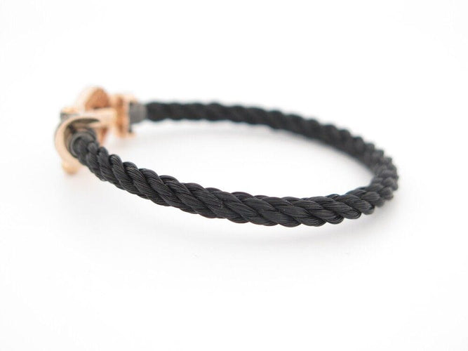 Bracelet bracelet FRED force 10 gm manille or rose diamant blanc & noir 58 Facettes 253276