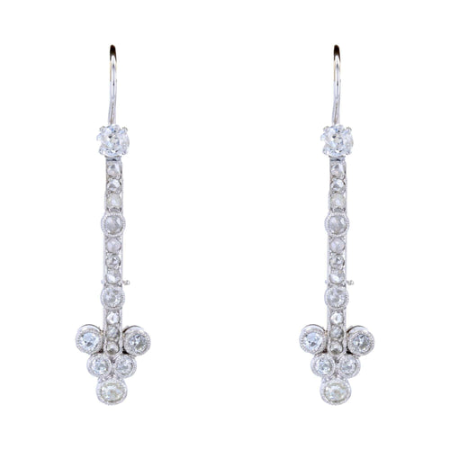 Boucles d'oreilles Boucles d'oreilles pendantes or blanc et diamants 58 Facettes 23-114