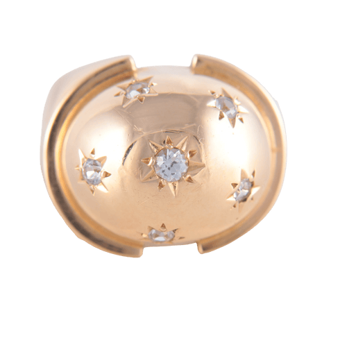 Bague 45 Bague Boule Pierres blanches serti étoile 58 Facettes 1