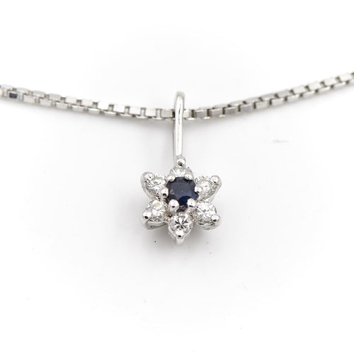 Collier Collier Pendentif Or blanc Saphir 58 Facettes 1875617CN