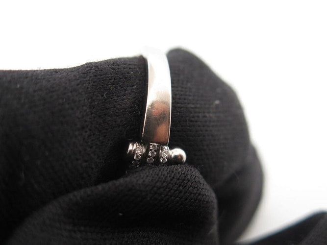 Bague 56 bague FRED force 10 mm 4b0379 taille 56 or blanc 18k & diamants 0.2ct 58 Facettes 253861