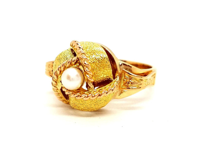 Bague 58 Bague Art déco Or rose Perle 58 Facettes 718108CN