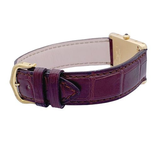 Montre Montre Cartier "Tank Louis Cartier" or jaune, cuir. 58 Facettes 33366