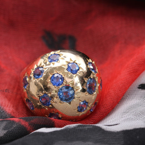 Bague 55 Bague vintage boule saphirs 58 Facettes 23-176