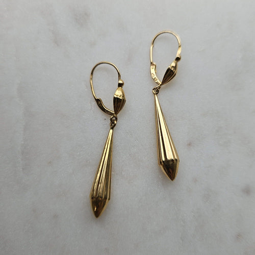 Boucles d'oreilles Boucles d’oreille pendantes forme gouttes Or jaune 58 Facettes