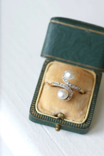 Bague Bague Toi et Moi perles et diamants 58 Facettes