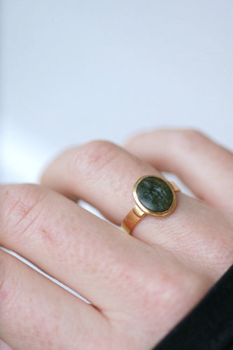 Bague Bague intaille jaspe sanguin sur or 58 Facettes