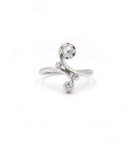 Bague 52 / Blanc/Gris / Or 750 Bague 4 diamants 58 Facettes 220111R