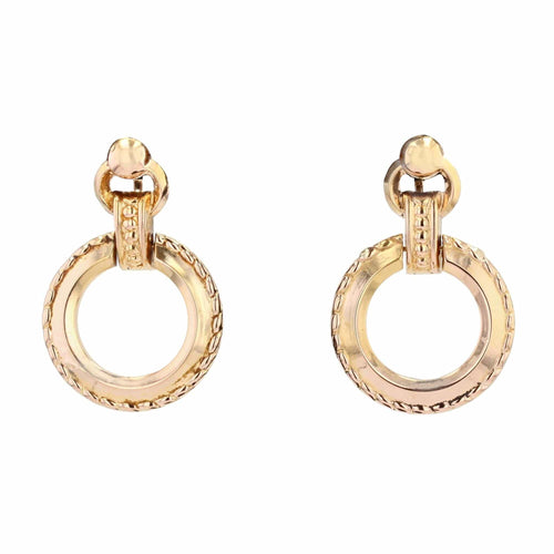 Boucles d'oreilles Boucles d'oreilles anciennes en or rose pendantes 58 Facettes 21-741