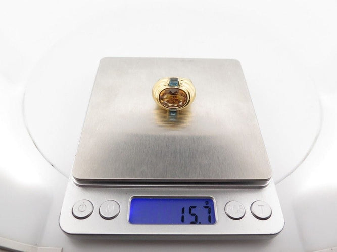 Bague 51 vintage bague FRED jonc godronne citrine topaze or jaune 18k 58 Facettes 258009