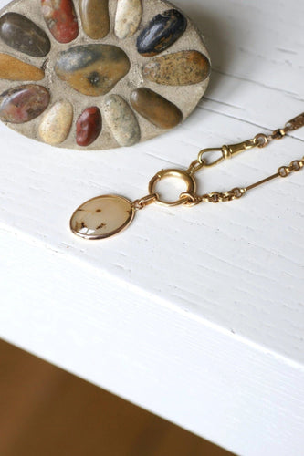 Pendentif Pendentif vintage or rose et agate dendritique 58 Facettes
