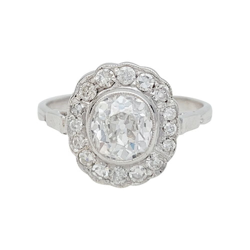 Bague 55 Bague marguerite en or blanc et diamants. 58 Facettes 31177