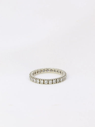 Bague 50.5 Alliance américaine en or blanc et diamants 58 Facettes J67