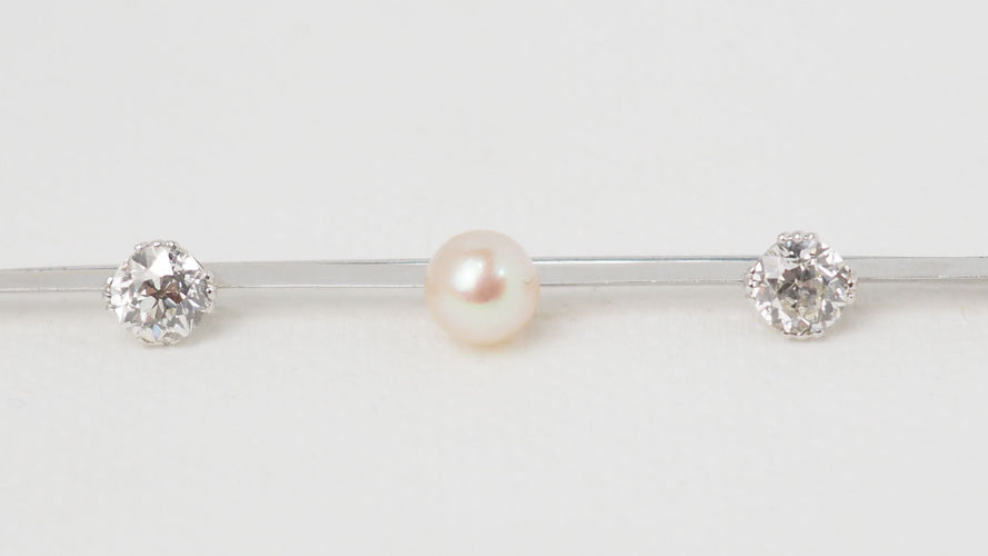 Broche Broche barrette Or Diamants Perles 58 Facettes 31749