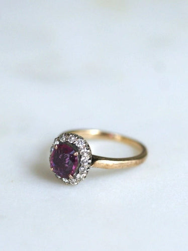 Bague marguerite saphir rose et diamants 58 Facettes