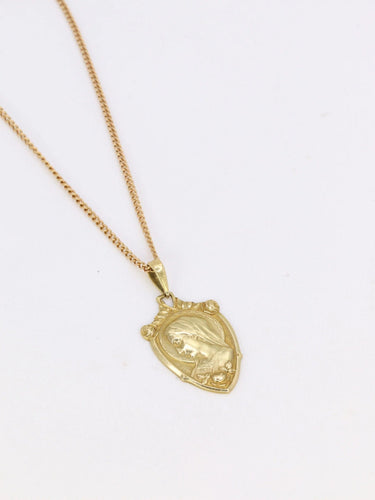 Pendentif Médaille Art Nouveau  Vierge par P. Lasserre 58 Facettes 912